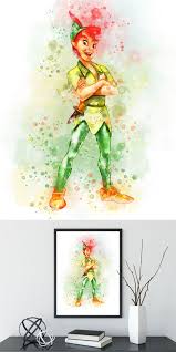 Peter Pan Flying Peter Pan Print Peter Pan Watercolor Peter Wendy Flying Disney Watercolor Peter Pan We Disney Paintings Watercolor Disney Disney Drawings