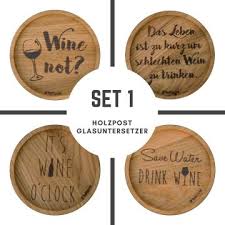 Holzpost Untersetzer Set 1 Untersetzer Silhouette Cameo Freebies Gravierte Geschenke