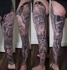 Black And Grey Realism Leg Sleeve Tattoo Black And Grey Realistic Full Leg Sleeve Tattoo Of Irish Celtic Warriors Completely Healed London U Sleeve Tattoos Irish Sleeve Tattoo Black And Grey Tattoos