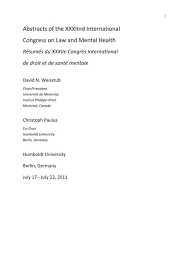 Abstracts of the XXXIInd International - International Academy of ...