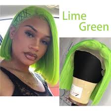 Black And Green Bob Wig Guanyuhair Lime Green Human Hair Bob Wigs Pre Plucked Short Lace Front Wig With Baby Hair For Black Short Lace Front Wigs Baby Hairstyles Human Hair Lace Wigs