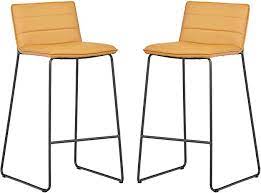 Maybe you would like to learn more about one of these? Amazon Com Rivet Julian Minimalist Modern Tufted Kitchen Bar Height Stools Set Of 2 37 8 Inch Height Syn Bar Stools Modern Counter Stools Bar Height Stools