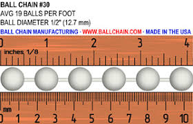 ball chain sizes bead chain sizes size chart