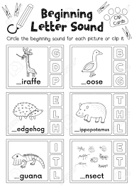 clip cards matching game of beginning letter sound g h i for preschool kids activity worksheet in animals theme coloring printable version layout in a4 royalty free svg cliparts vectors and stock