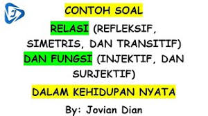 A disebut daerah asal (domain) dari r b contoh. Soal Relasi Dan Fungsi Di Kehidupan Nyata Yang Refleksif Simetris Transitif Injektif Surjektif Youtube