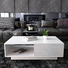 Miami 02 couchtisch ist mit einem modernen gestell in einem hochglanz weiß ausgestattet. Led Couchtisch Wohnzimmertisch Hochglanz Beistelltisch Sofatisch Mit Ablage Weiss Ebay