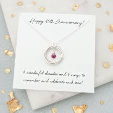 Apart from this, there is no. 40th Anniversary Gift For Her 40th Ruby Wedding Anniversary Gifts 40th Anniversary Gift For Wife 4 Rings For 4 Decades Ruby Necklace