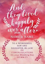 Dear son and daughter in law, you just complete each other. J Adore Wedding Day Card Happily Ever After Funky Pigeon