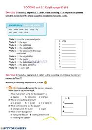 Eggs used in cooking are usually from chickens, but quail eggs, . Cooking Verbs A2 Worksheet