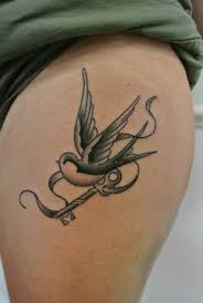 Four Birds On A Branch Tattoo Bird And Key Tattoo Black Bird Tattoo Key Tattoos Tattoos