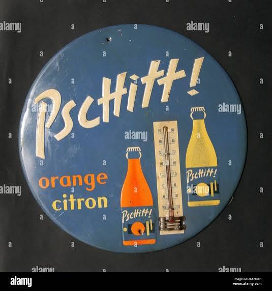 Thermomètre Glacoide soude rond Pschitt vers 1960 Photo Stock - Alamy