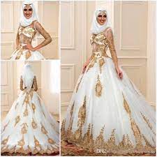 Die mode und die wahl des brautkleid bei der hochzeit bleibt die. Luxus Moslemisches Hochzeitskleid 2017 Champagne Applique Sexy Indisches Stile Arabisch A Line Brautkleider Robe De Mariage Brautkleid Muslim Style Wedding Dresses Muslim Wedding Dressbridal Gown Aliexpress