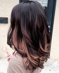 Black haired beauties need to be ready to pack a punch when going pink. Rose Gold Highlights On Black Hair Hair Styles Hair Highlights Long Hair Styles