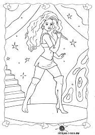 Coloring page barbie the princess the popstar coloring pages. Malvorlage Barbie Rockstar Coloring And Malvorlagan