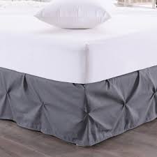 Active bed skirt bed skirts bedskirt bedskirts belarus black blue blush california king carnation chairish chambray checkered checkered plaid coral cotton dark grey designer exempt diamond. Hudson Pintuck 14 Inch Drop Bedskirt Twin Full Queen King Grey Overstock 20751433