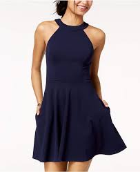 Juniors Cutout Bow Back Fit Flare Dress Created For Macy S Junior Dresses Fit Flare Dress Dresses