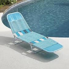 Pvc Chaise Lounge Folding Chair Patio Yard Camping Pool Steel Frame Durable Bleu Outdoor Folding Chairs Pool Chaise Lounge Outdoor Chaise Lounge