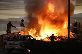 Romain grosjean's fiery crash at the bahrain grand prix registered a peak force equivalent to 67gs, the fia's investigation into the accident found. Romain Grosjean Bahrain Grand Prix Accident Info Hypebeast