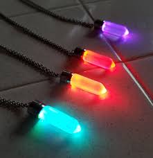 Led Light Up Crystal Pendant Necklace Eternity Led Glow