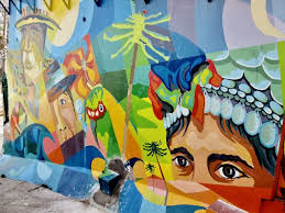 Some wall paintings are painted on large canvases, which are then attached to the wall (e.g., with marouflage). The Street Art In Valparaiso Chile