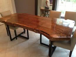 Tri Square Metal Legs Slab Table Live Edge Dining Table Live Edge Dining Table