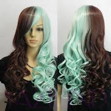 Half Blue Hair Half Brown Google Search Kawaii Hairstyles Wig Styles Wigs