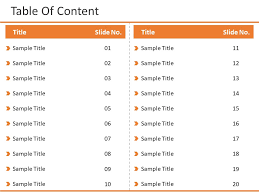 Table Of Contents 20 Steps In 2020 Table Of Contents Template Business Powerpoint Templates Templates