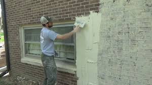 German schmear (or smear) is made with mortar. German Smear Mortar Wash Brick House Youtube