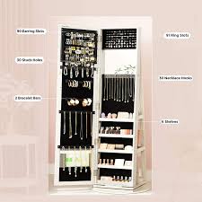 The second portion of the diagram shows six varying drawer front: Songmics 360a Swivel Jewelry Cabinet High Full Length Mirror Lockable Jewelry Armoire With Built In Small Mirror