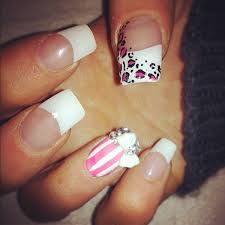 Out of all the acrylic choices, the traditional pink and white design continues to reign supreme. Pink Mix And Match Acrylic Nails Amy H S Amylouxx Photo Beautylish