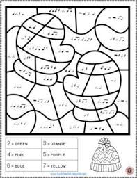 Music Coloring Pages 26 Winter Color By Music Sheets Winter Music Activities Music Coloring Music Lessons For Kids