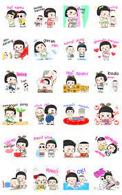 Khing Khing And Mhoo Deng Sticker For Line Whatsapp Android Iphone Ios Line Sticker Stickers Iphone