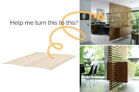 U watching wooden partitions wall designs living this room divider is made up of mango wood and features an antique brown finish. Hackers Help How To Hack This Wood Slat Room Divider Ikea Hackers