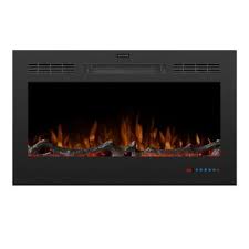 Contemporary electric fireplace black 50 wall / recess mount heater multi flame. Wall Mounted Electric Fireplaces Electric Fireplaces The Home Depot