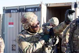 Spc. Alexis Kpochan, 300th Sustainment Brigade, practices