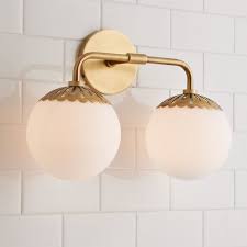 Dewdrop Globe Vanity Light 2 Light Brass Bathroom Sconce Vanity Lighting Bathroom Sconces