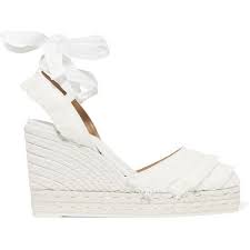 Black And White Espadrille Wedges Castaner Canvas Espadrille Wedge Sandals 295 Sar Liked On Polyvore Featuring Shoes Sandals Wh White Wedge Shoes White Platform Sandals Espadrilles Wedges