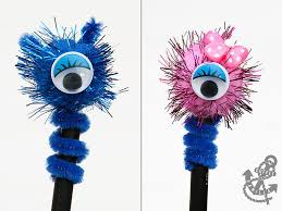 Pom Pom Pencil Toppers One Eye Monsters Coffee Vanilla Pencil Topper Crafts Pencil Toppers Pencil Crafts