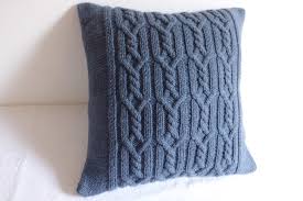 Cable Knit Decorative Steel Blue Pillow Blue Gray Throw Etsy Knitted Cushions Knitted Cushion Covers Knitted Throws