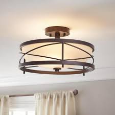 home decorators collection 2 light oil rubbed bronze semi flushmount 34761 hbu the home depot in 2021 living room light fixtures bedroom light fixtures hallway light fixtures