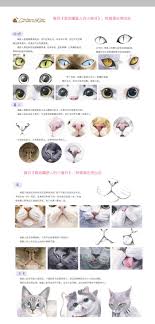 猫猫局部的画法 眼睛 鼻子 嘴 耳朵的画法 摘自 画给喵星人的小情书 官纯 编著 watercolor cat colorful drawings cat painting
