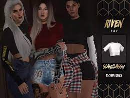 By using our site, you acknowledge that you have read and understand our terms. Slayclassy Riven Top The Sims 4 Download Simsdom Sims 4 Sims Sims 4 Clothing