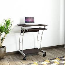 Claw adjustable laptop stand with dual cooling fans and detachable mousepad tray, aluminium + abs material, perfect portable table for use on bed, couch, sofa, desk. Nilkamal Leo Computer Trolley Table Black Walnut Amazon In Furniture