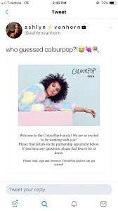 When i read this, i thought, omg, this person lives in a damn cave. Ashlyn Vanhorn Announces That She Ll Be Working With Colourpop Beautyguruchatter