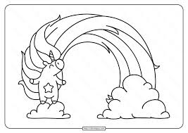 Free printable rainbow coloring pages. Printable Unicorn With A Rainbow Coloring Page