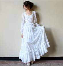 70s Gunne Sax Boho Wedding Dress Fall Hippie Wedding Maxi Etsy Wedding Dresses Hippie Bohemian Wedding Dresses Vintage Dresses