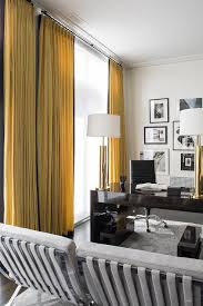 See more ideas about yellow office, office interiors, office interior design. Home Office With Yellow Curtains With Black Trim Contemporary Den Library Office