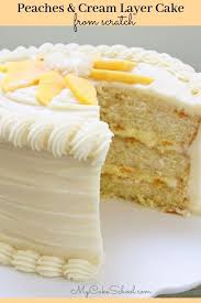 Bonus points for a flavoring like rose water, or feel free to swap in vanilla or almond extract, or. Peaches And Cream Layer Cake My Cake School