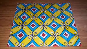 Gambar batik untuk anak sd kelas 4. Menggambar Batik Kawung Sederhana Youtube