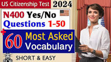 New US Citizenship Interview 2024 - N400 50 Yes No Questions (1-50 ...